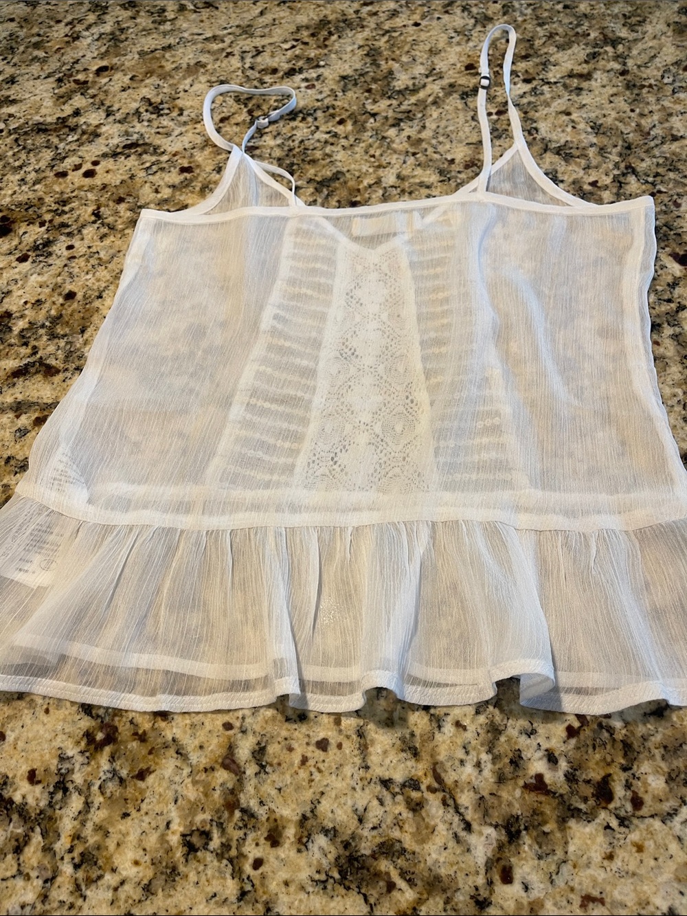 Hollister White Crochet & Sequin Peplum Camisole - Picture 3 of 3